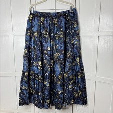 Vintage Reversible Maxi Skirt SZ L Y2K Cottagecore Fairy boho art blue purple