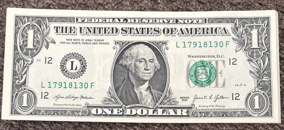 MAR 18 1971 Birthday TRUE REVERSE Date Note Fancy Serial Number One Dollar Bill - Image 2 of 3