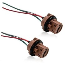 2PCS 7443 Brake Light Bulb Holder, Waterproof LED Bulbs Socket Vehicle Plastic