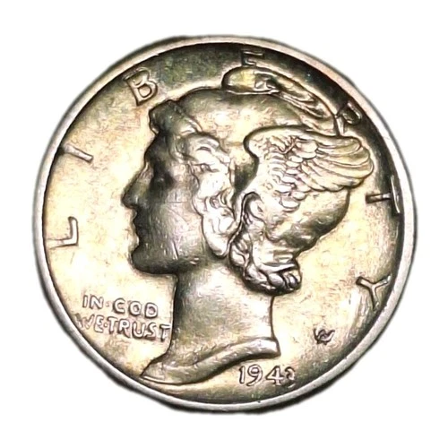 1943 Mercury Silver Dime Nice XF++/AU Barely Circulated Condition