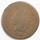1876 Indian Head Penny Cent About Good (AG)