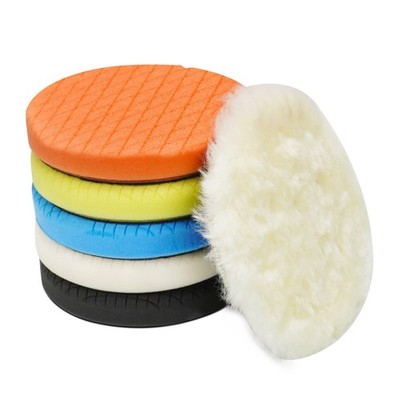 5'' Polierpads, 6Pcs 5inch 140mm Face für 5 Zoll Backing Plate Compound Schwam...