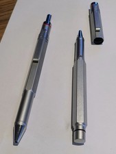 Rotring Newton 600 3 In 1 Pen And Rollerball Silver In Rotring Leather Case