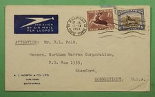 DR WHO 1954 SOUTH AFRICA AIRMAIL CAPETOWN TO USA w17778
