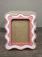 White  Pink Picture Frame for 3" x 4" USED for Art/Pictures