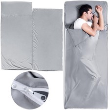 Sleeping Bag Liners with 2 Way Zipper, Adult Sleep Sack Travel Sheets for Hot...