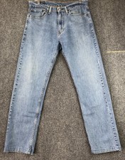 Levis 505 Jeans Mens 34x32 Blue Medium Wash Denim Straight Leg Stretch