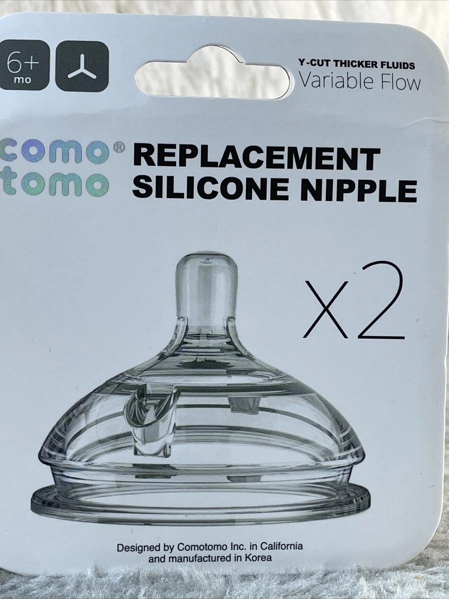 Comotomo Replacement Silicone Nipples Y Cut For thicker liquids