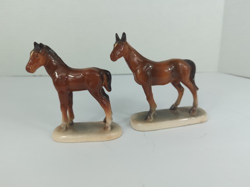 Hertwig Germany Horse Figurine Brown Foal Set Pair "READ" 4" and 3 3/4" - Picture 13 of 13