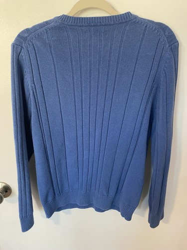 Saddlebred Men’s Blue Knit V Neck Sweater - Size Medium Very warm! - Picture 4 of 4