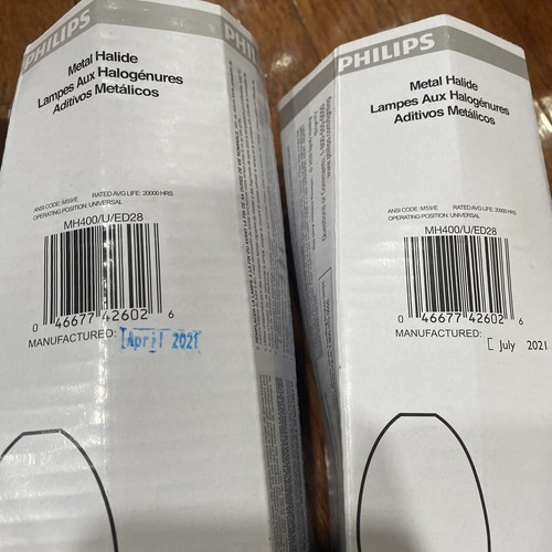 Philips 3 Pack MH400/U/ED28 METAL HALIDE 400 WATT  LIGHT BULB  OEM Brand - Picture 5 of 5