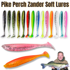 Pike Fishing Lures Perch Zander Trout Soft Lures Jig Heads SET 3D Lures UK POST