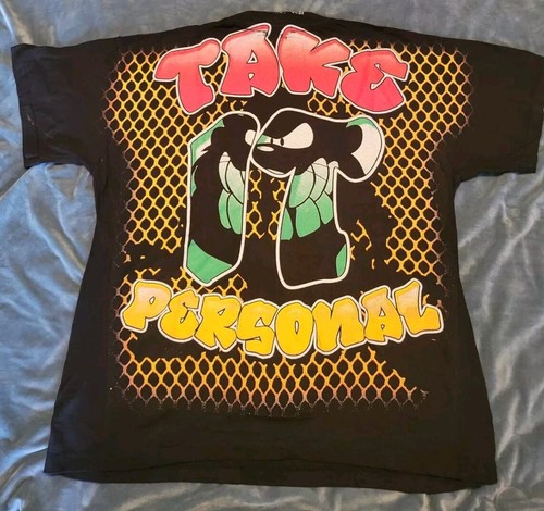 Vintage Looney Tunes TAZ AOP SHIRT XL Single Stitch REPRINT Basketball Jam It - Picture 2 of 8