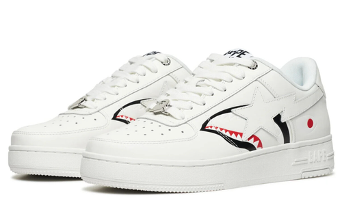 A Bathing Ape "Bape Sta Shark" White 1K80-191-307 Size 9.5 NEW - Picture 1 of 12