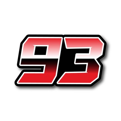 3pcs MX Racing Number Stickers G01 Gradient Custom Vinyl Decal Car ...