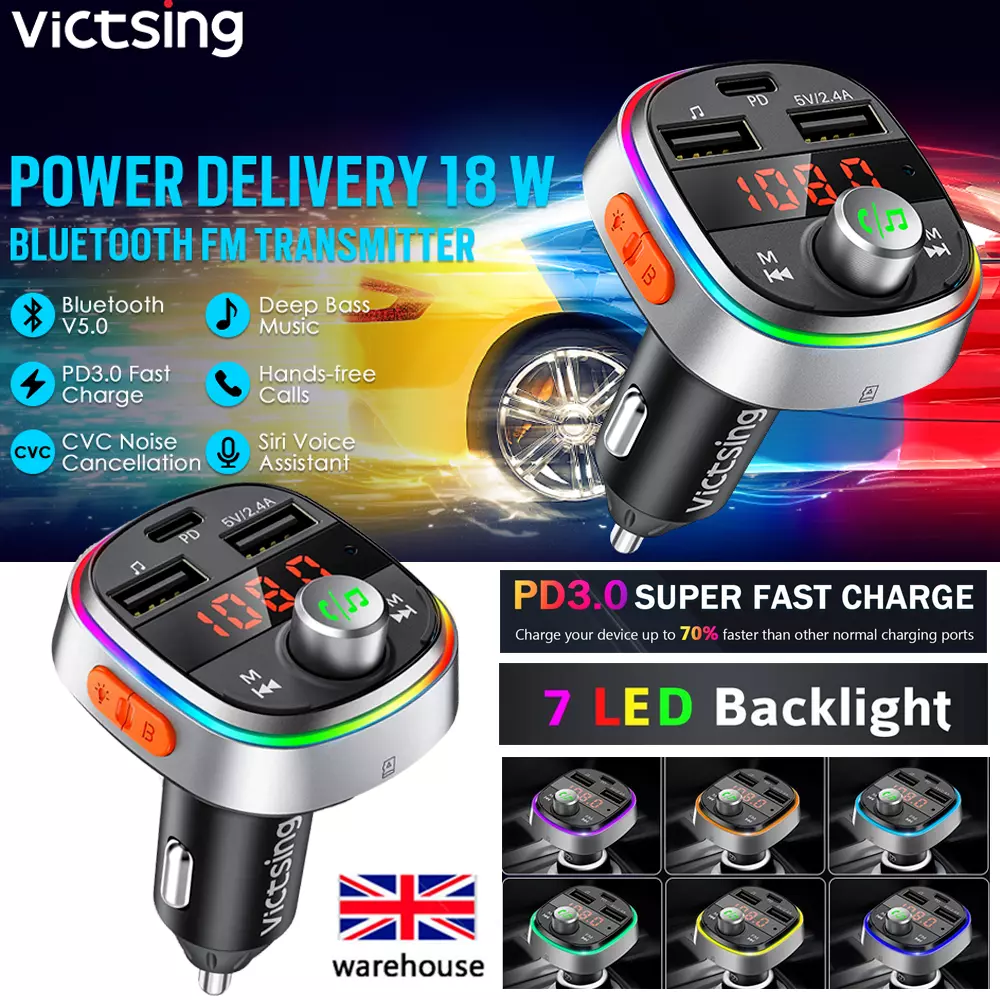 Victsing fm transmitter for car bluetooth 5.0 outlet