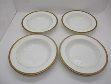 Set Of 4 Golden Royal Chelsea Bone China Soup Bowls