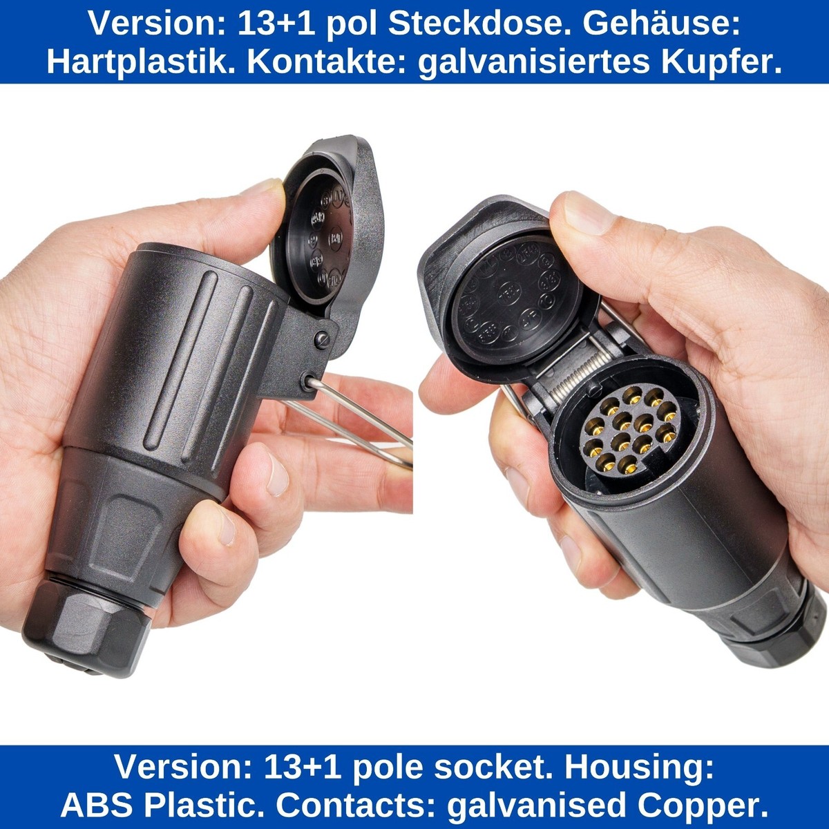 RED WOLF 13+1 Pol Anhängersteckdose - Mit Nebelschlussleuchte