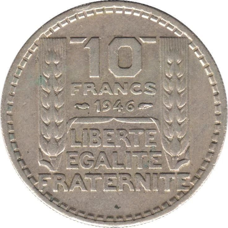 French Coin | 10 Francs | France | 1945 - 1947 - Image 4 of 4