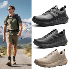 Men's Waterproof Hiking Shoes Lightweight Walking Sneakers Arch Support Shoes