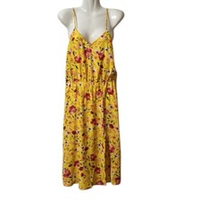 Nordstrom Strappy midi dress S Yellow Fairycore Floral Boho Flowy Breezy Cute