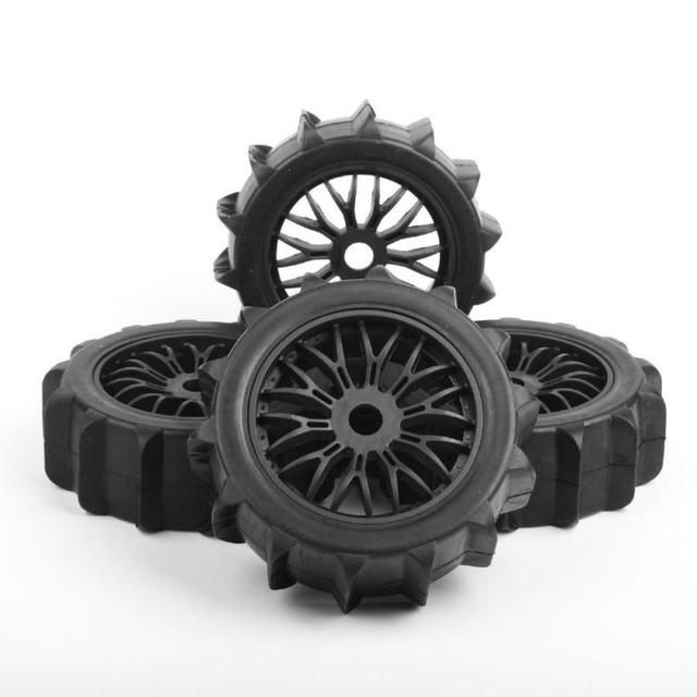 4X 1/8 Snowfield Desert Tires Wheels Rims 17mm Hex For RC OffRoad