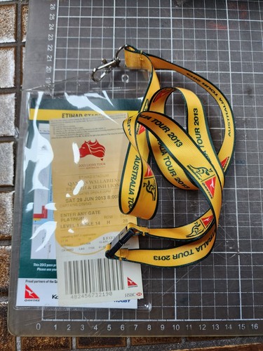 NRL RUBGY WALLABIES 2013 TOUR MEMORABILIA OFFICIAL YELLOW CAP + PASS BRAND NEW - Picture 2 of 2