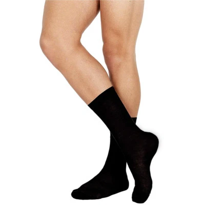 12 PAIA DI CALZINI UOMO IN COTONE TINTA UNITA COLORE NERI MEZZA GAMBA D627-2