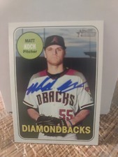 Matt Koch Autographed 2018 Topps Heritage Signed Baseball Card #615 Dbacks 