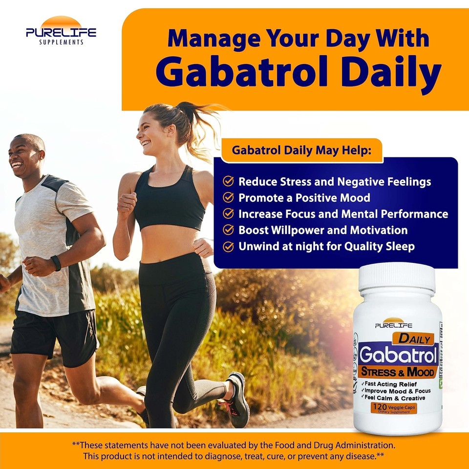 PureLife Supplements Gabatrol Daily Plant Based Stress Relief (120