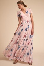 New BHLDN Yumi Kim Calypso Pink Floral Wrap Dress Sz XXS