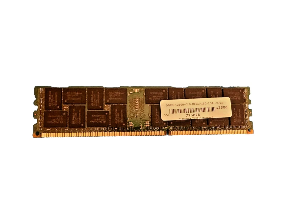 Elpida 1GB (2Rx4) DDR3 PC3-10600R (DDR3-1333 MHz) EBJ10UE8BDS0-DJ-F Foto 4 de 4