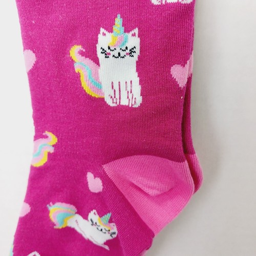 Sock It To Me Crew Women Boy Cat Unicorn Caticorn Pink Heart Kitten Horn NWT NEW - Picture 7 of 9