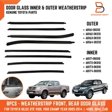 4DR WEATHERSTRIP INNER OUTER GLASS DOOR SEAL FOR TOYOTA HILUX VIGO CHAMP 05-14
