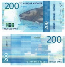 Billete Noruega 200 coronas P55 2016 UNC
