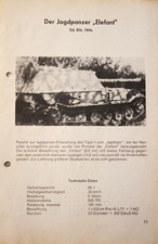 2wk Jagdpanzer Elefant Sd.Kfz.184s Pz. Haubitze Hummel Sd.Kfz.165 Papierblatt I3