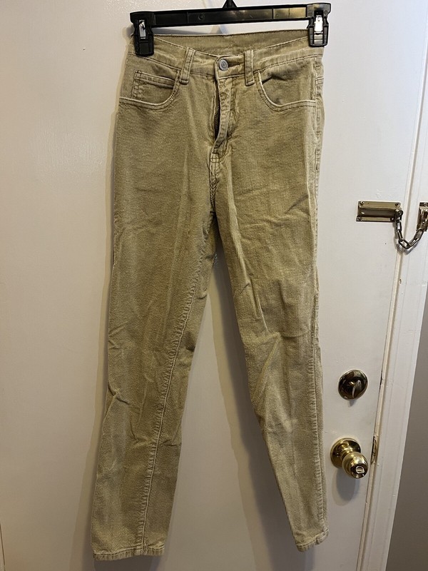 John Galt Brandy Melville Corduroy Khaki Long Pants Medium Stretchy