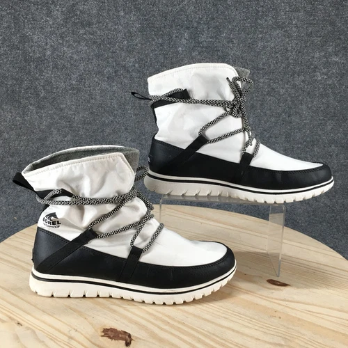 Sorel Boots Womens 10 Cozy Explorer Waterproof Winter Snow Ankle Slip On White