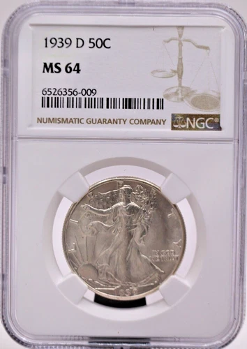 1939-D Walking Liberty Half Dollar NGC MS64 (024PID)