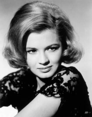 American actor Angie Dickinson wearing a black lace blouse Old Photo