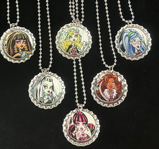 Monster High themed necklaces / 6 Party Favors / Birthday / Draculaura /Clawdeen