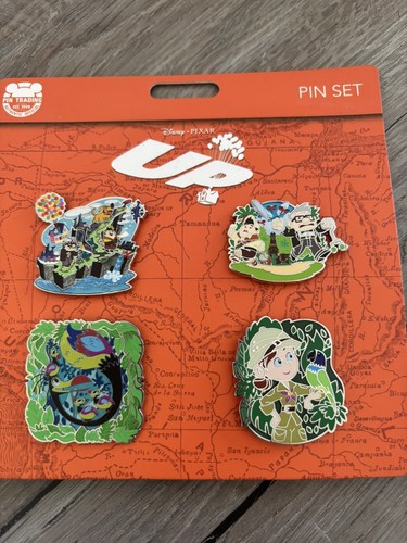 Disney Parks Pins Pixar Up House Booster 4 PC Set Carl Ellie Kevin ...