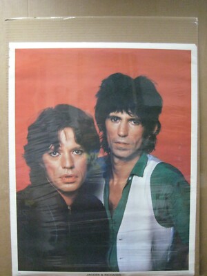 Vintage 1970's Mick Jagger Richards music artist poster 13992