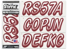 STIFFIE Whipline WL93 Boat PWC Numbers Decal Registration Sea-Doo WHITE BURGUNDY