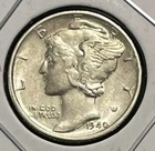 1940 P  Mercury Dime circulated 90% Silver XF Extra Fine to AU