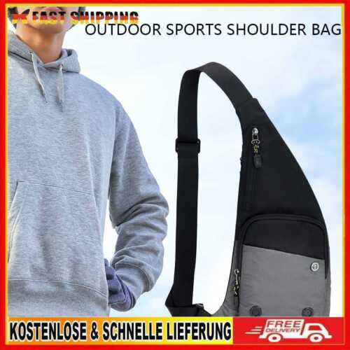 Men Chest Bag Lightweight Nylon Casual Backpack Waterproof Small Zip for Outdoor - Bild 1 von 10
