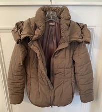 Women’s Gimo’s 4d490 Italian Light Brown, Hooded Puffer Jacket/coat; Sz 42 / 6