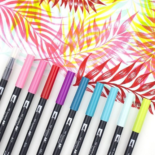 6pc Tombow Dual Brush Water-Based Pen Set Art/Craft Drawing Sketching Greyscale - Picture 6 of 9
