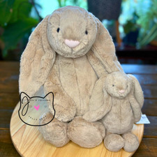 Jellycat LARGE BASHFUL BEIGE BUNNY New BNWT 14.2" Soft Plush Toy Rabbit