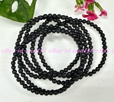 Wholesale Lot 6 Pcs Natural Shungite 4mm 7.5” Crystal Stretch Bracelet